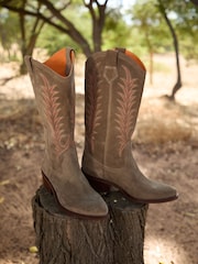 Penelope Chilvers Goldie Embroidered Cowboy Brown Boots - Image 4 of 8