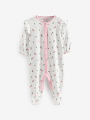 وردي - Cath Kidston Floral Baby 100% Cotton Sleepsuits 3 Pack - صورة 2 من 6