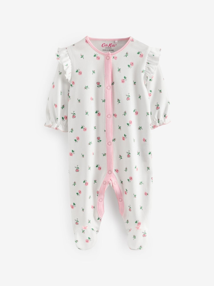 وردي - Cath Kidston Floral Baby 100% Cotton Sleepsuits 3 Pack - صورة 2 من 6