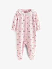 وردي - Cath Kidston Floral Baby 100% Cotton Sleepsuits 3 Pack - صورة 3 من 6