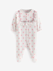 وردي - Cath Kidston Floral Baby 100% Cotton Sleepsuits 3 Pack - صورة 4 من 6