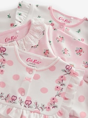 وردي - Cath Kidston Floral Baby 100% Cotton Sleepsuits 3 Pack - صورة 6 من 6