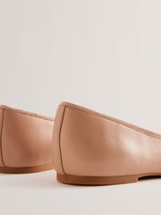 Ted Baker Pink Flat Ayvvah Bow Ballerina Shoes With Signature Coin - Image 4 of 4