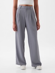 Gap Grey 365 High Waisted Pleated Trousers - Image 1 of 5