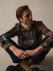 Barbour® Brown Cedarwood Lannich Tartan 100% Cotton Check Overshirt - Image 1 of 10