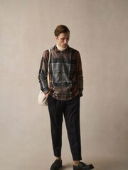 Barbour® Brown Cedarwood Lannich Tartan 100% Cotton Check Overshirt - Image 2 of 10