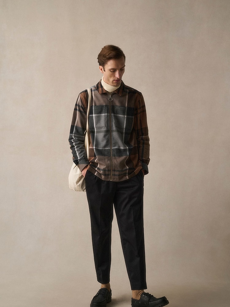 Barbour® Brown Cedarwood Lannich Tartan 100% Cotton Check Overshirt - Image 2 of 10