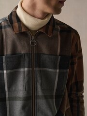 Barbour® Brown Cedarwood Lannich Tartan 100% Cotton Check Overshirt - Image 3 of 10