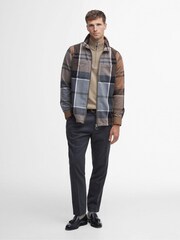 Barbour® Brown Cedarwood Lannich Tartan 100% Cotton Check Overshirt - Image 6 of 10