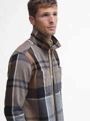 Barbour® Brown Cedarwood Lannich Tartan 100% Cotton Check Overshirt - Image 7 of 10