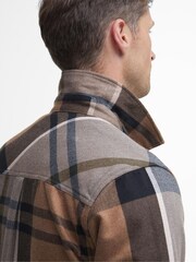 Barbour® Brown Cedarwood Lannich Tartan 100% Cotton Check Overshirt - Image 8 of 10