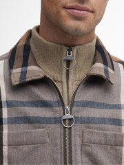 Barbour® Brown Cedarwood Lannich Tartan 100% Cotton Check Overshirt - Image 9 of 10
