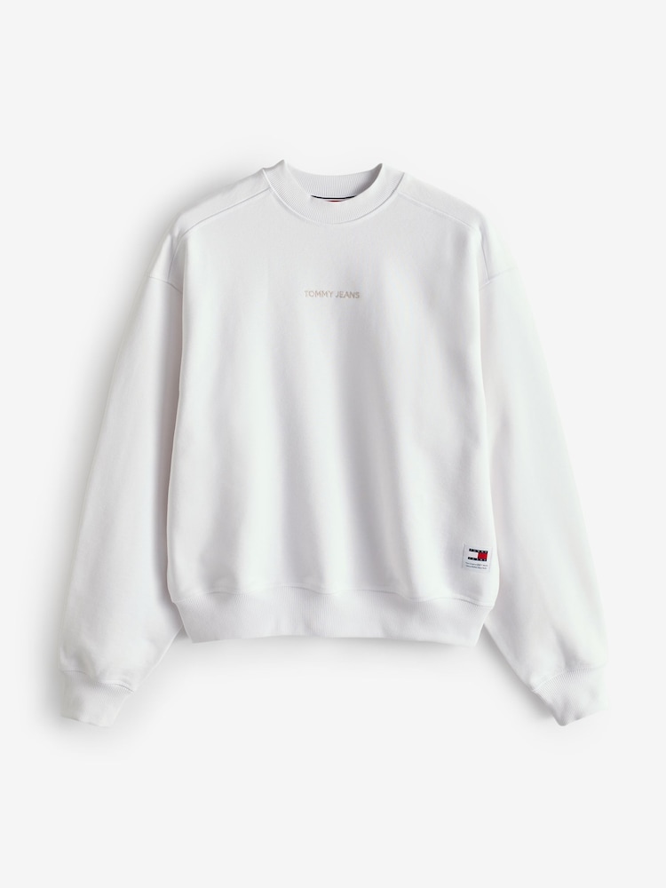 Tommy Jeans Black Regular Classic Logo 100% Cottton Sweatshirt - Image 1 of 3