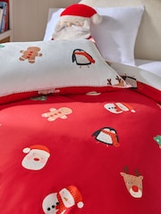 Red Santa Christmas Duvet Cover and Pillowcase Set - Image 5 of 11