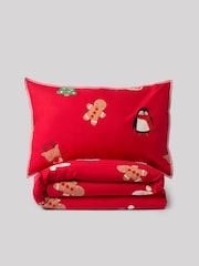 Red Santa Christmas Duvet Cover and Pillowcase Set - Image 9 of 11