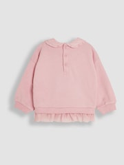 JoJo Maman Bébé Pink Hedgehog Appliqué Tulle Frill Sweatshirt & Leggings Set - Image 5 of 7