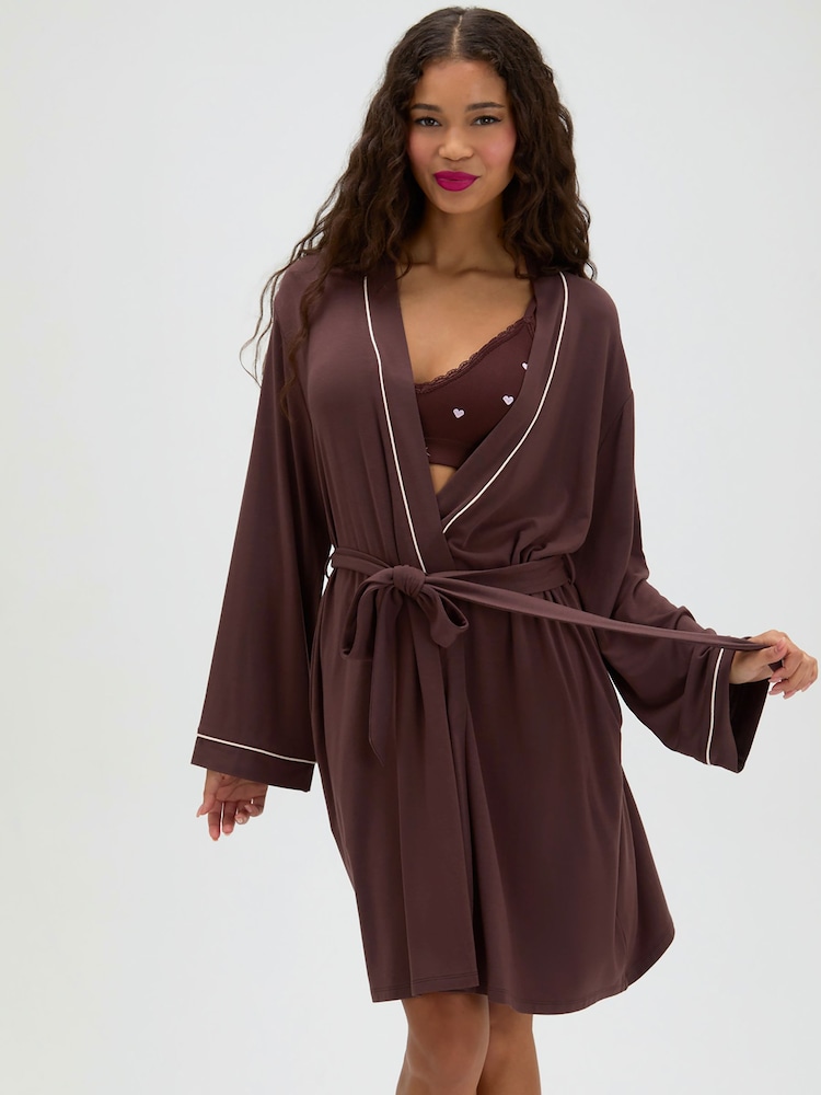 روب قصير مودال بحواف أنبوبية متباينة من Boux Avenue - Image 5 of 5