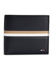 BOSS Black Faux-Leather Wallet With Signature Stripe - Image 1 of 4