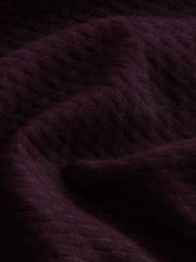 Fig Red Short Sleeve Textured Quarter Zip Polo Shirts - Image 8 of 8