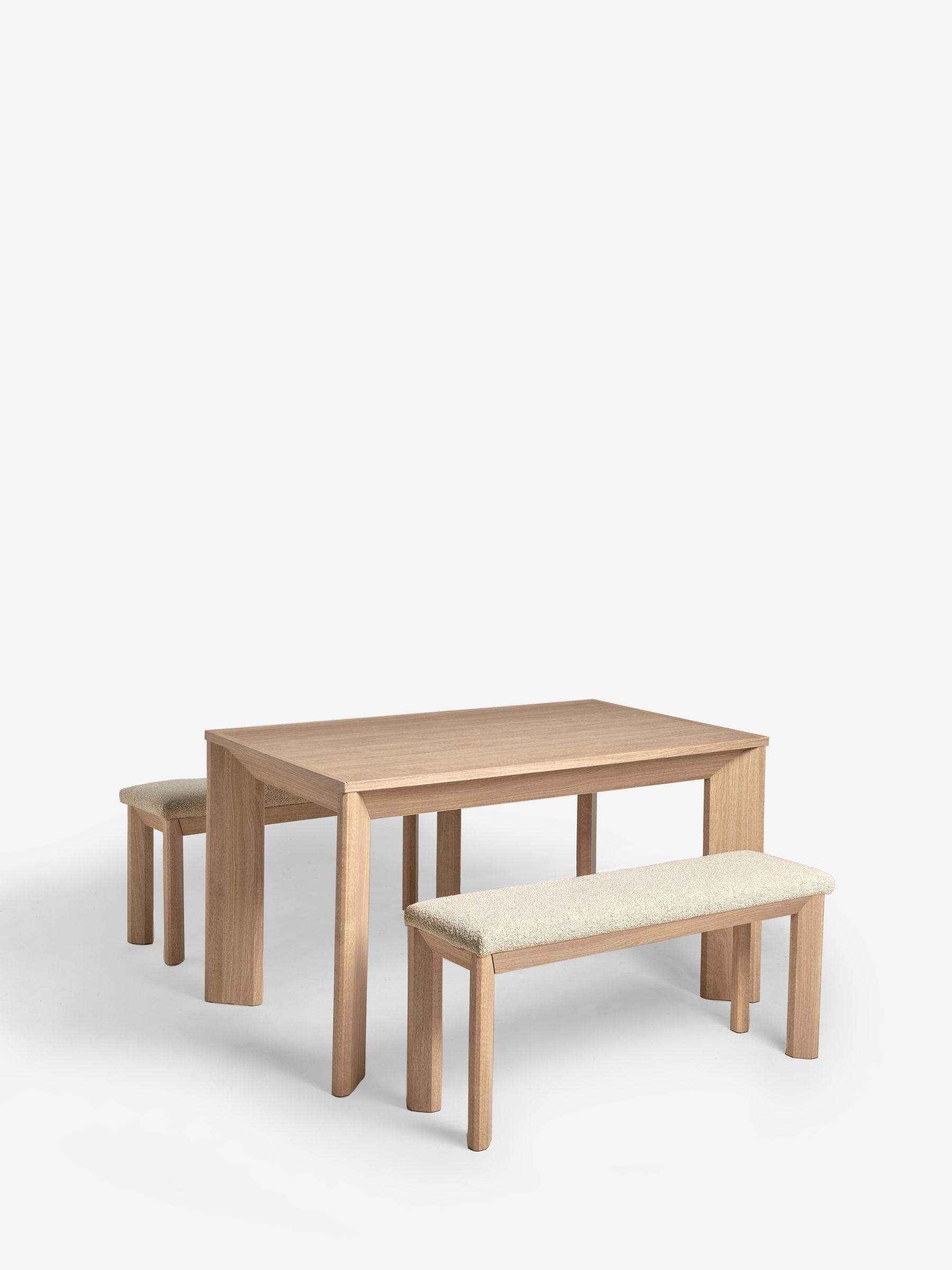 Buy Light Natural Malvern Chunky Dining Table and Bench Set from the Next UK online shop