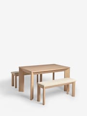Light Natural Malvern Chunky Dining Table and Bench Set - Image 5 of 8