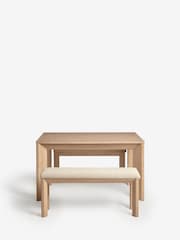 Light Natural Malvern Chunky Dining Table and Bench Set - Image 6 of 8