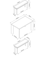 Light Natural Malvern Chunky Dining Table and Bench Set - Image 8 of 8
