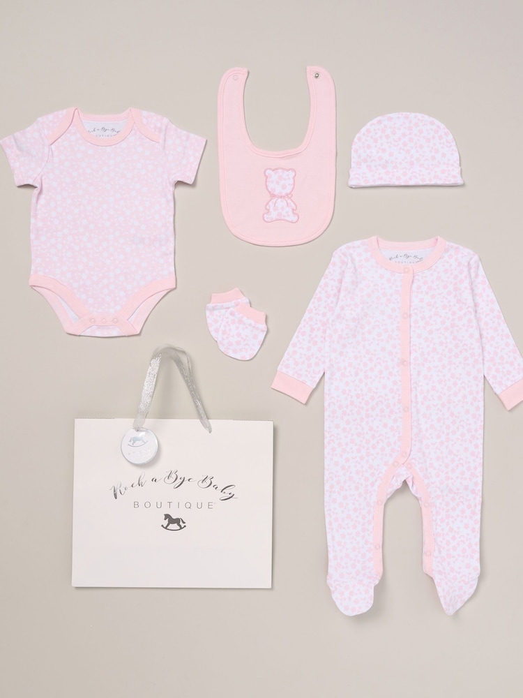 Rock-A-Bye Baby Boutique 100% Cotton 5-Piece Printed Gift Set - Image 1 of 6