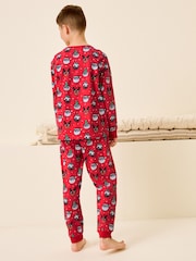 Red Single Long Sleeve 100% Cotton Pyjamas (3-16yrs) (3-16yrs) - Image 3 of 6