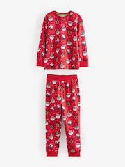 Red Single Long Sleeve 100% Cotton Pyjamas (3-16yrs) (3-16yrs) - Image 4 of 6