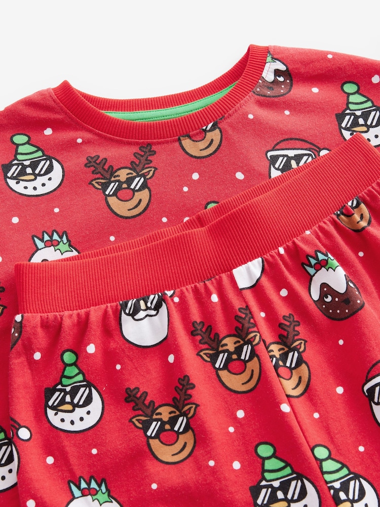 Red Single Long Sleeve 100% Cotton Pyjamas (3-16yrs) (3-16yrs) - Image 6 of 6
