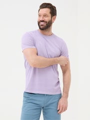 FatFace Lulworth Purple Crew T-Shirt - Image 1 of 5