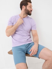 FatFace Lulworth Purple Crew T-Shirt - Image 4 of 5