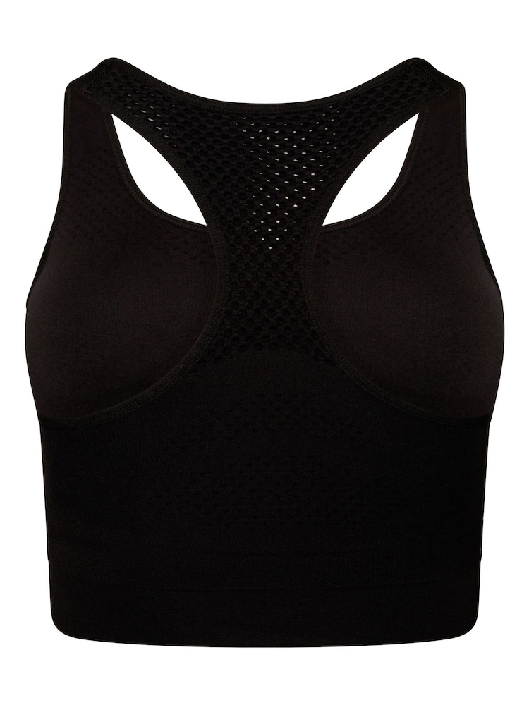 Schwarz - Dare 2b Don't Sweat It II Nahtloser Sport-BH mit mittlerer Stützkraft - Bild 8 von 8