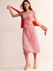 Boden Orange Joanna Cap Sleeve Wrap Dress - Image 1 of 5