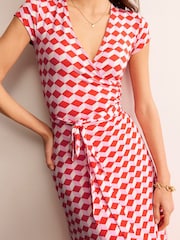 Boden Orange Joanna Cap Sleeve Wrap Dress - Image 2 of 5