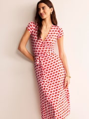 Boden Orange Joanna Cap Sleeve Wrap Dress - Image 4 of 5