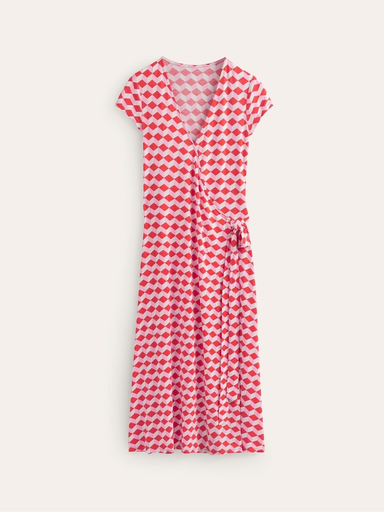 Boden Orange Joanna Cap Sleeve Wrap Dress - Image 5 of 5