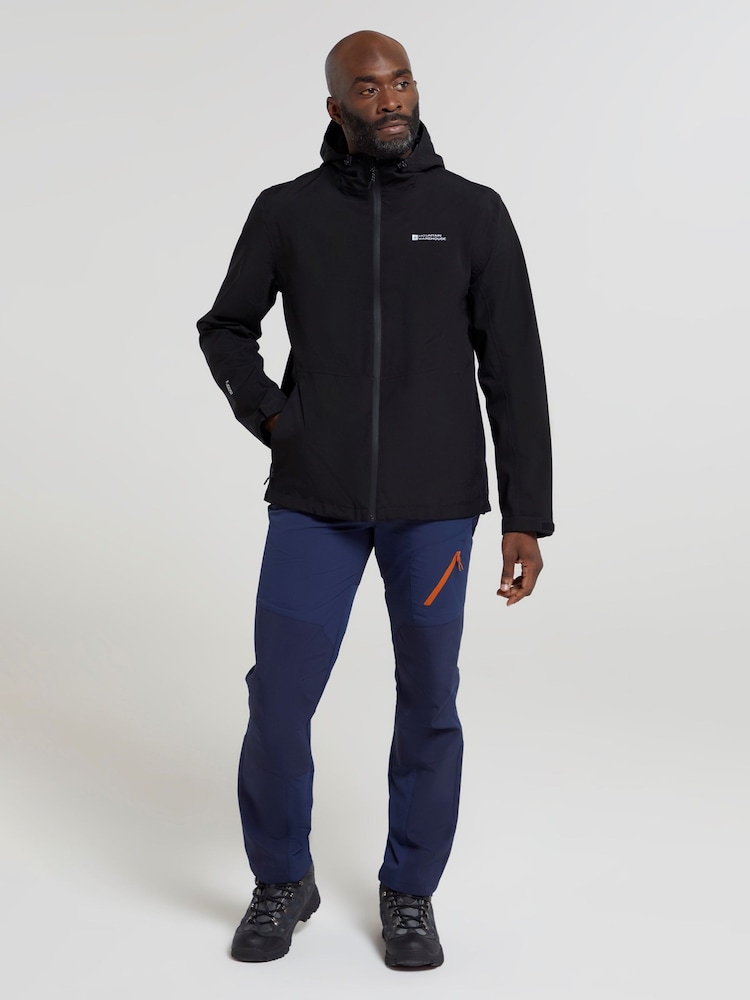 Mountain Warehouse Black Covert Mens Lightweight, Waterproof Outdoor Jacket - Image 1 of 4