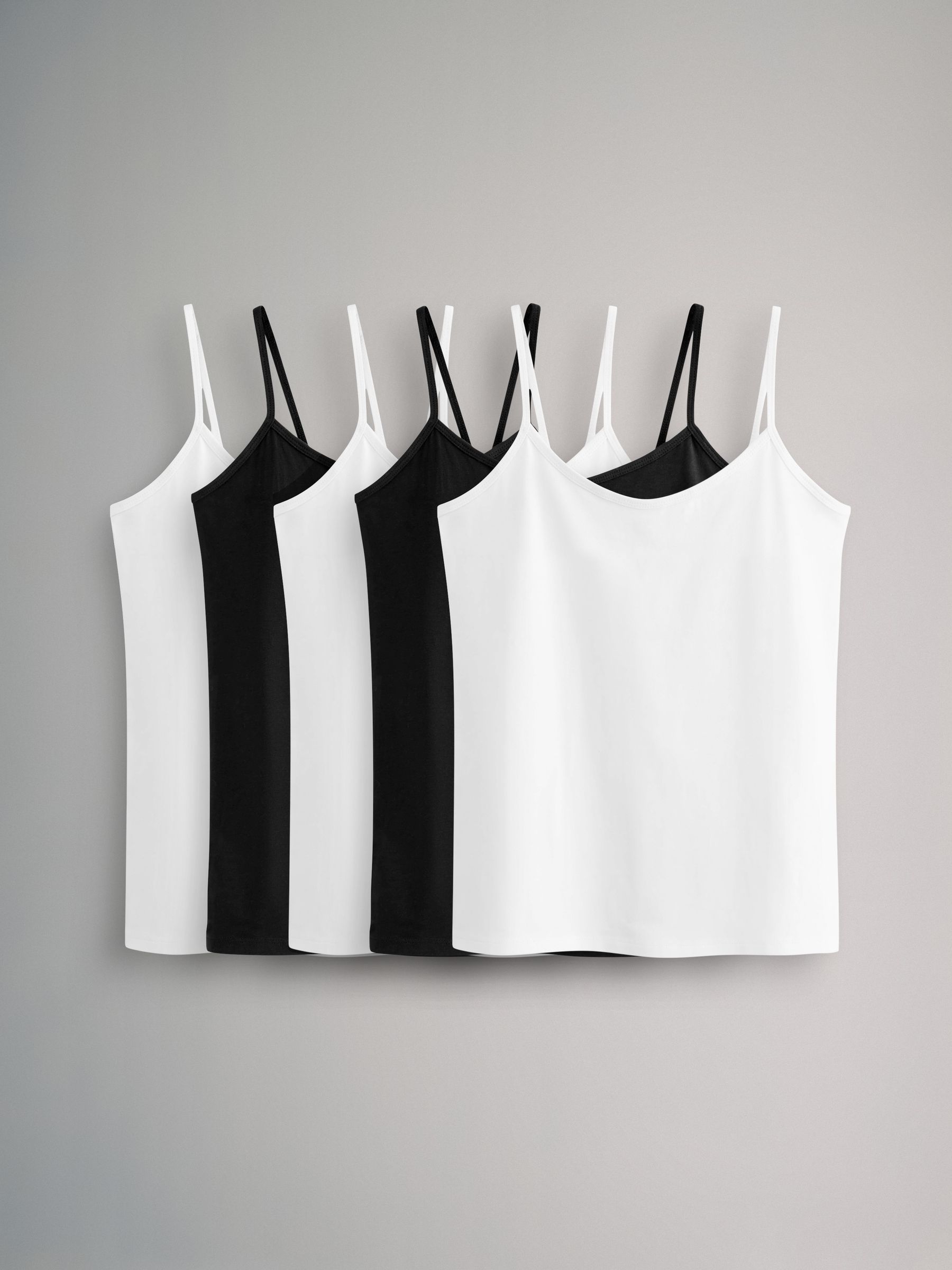 Lot De 10 Débardeurs à Bretelles élastiques NEXT – Coton Stretch, Détails Dentelle – Pour Femme