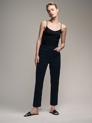 The Set White/Black 5 Pack Thin Strap Vest Tops - Image 5 of 8