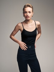 The Set White/Black 5 Pack Thin Strap Vest Tops - Image 6 of 8