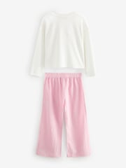 Pink Bow Detail Long Sleeve 100% Cotton Pyjamas Set (9mths-16yrs) - Image 6 of 8