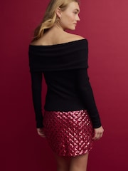 Pink Sequin Mini Skirt - Image 3 of 8