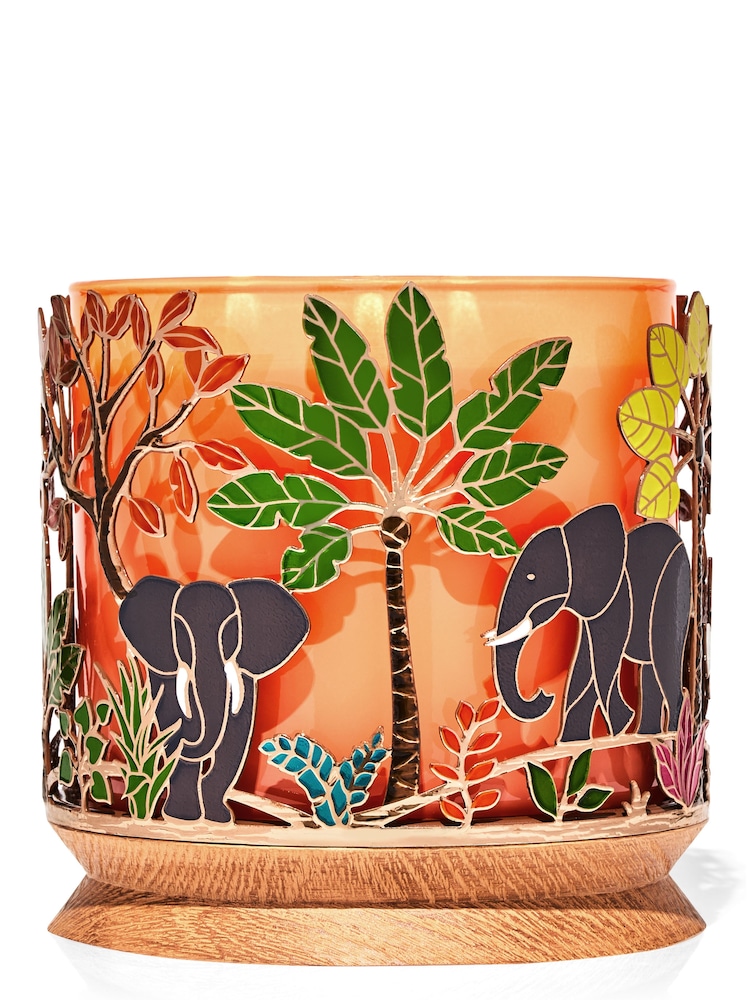 Bath & Body Works Elephant Scene 3-Wick Candle Holder - Image 1 of 1 Bath & Body Works Elephant Scene 3-Wick Candle Holder - Image 1 of 1