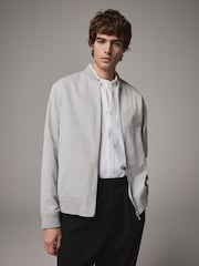 Light Grey Smart Bomber Jacket - Image 1 of 11