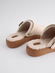 Cream Forever Comfort® Borg Sling Back Buckle Mules - Image 8 of 9