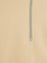 River Island Brown Girls 100% Cotton High Neck Rib Top and Cycle Set - Image 4 of 4