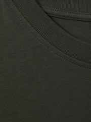 Reiss Khaki Cube Cotton Crew Neck Long Sleeve T-Shirt - Image 6 of 6