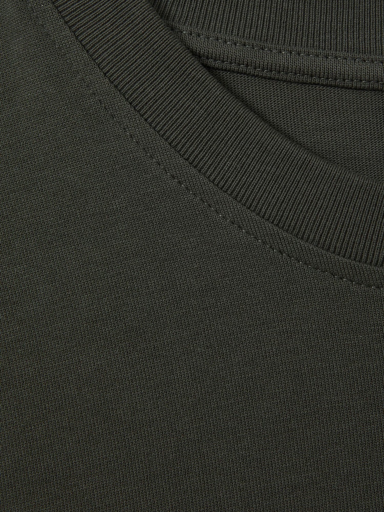 Reiss Khaki Cube Cotton Crew Neck Long Sleeve T-Shirt - Image 6 of 6 Reiss Khaki Cube Cotton Crew Neck Long Sleeve T-Shirt - Image 6 of 6